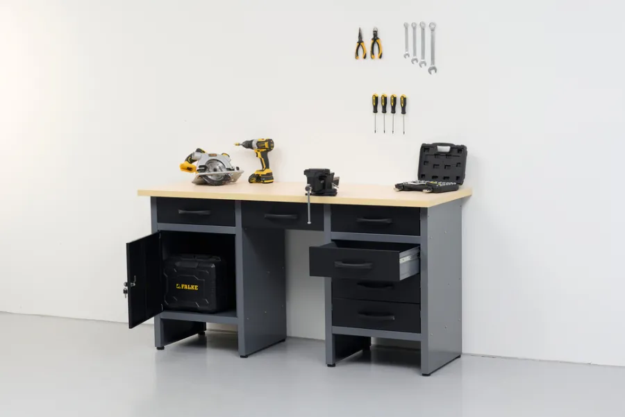Hot Arbeidsbenk med skap/skuffer 160 x 60 x 85 cm