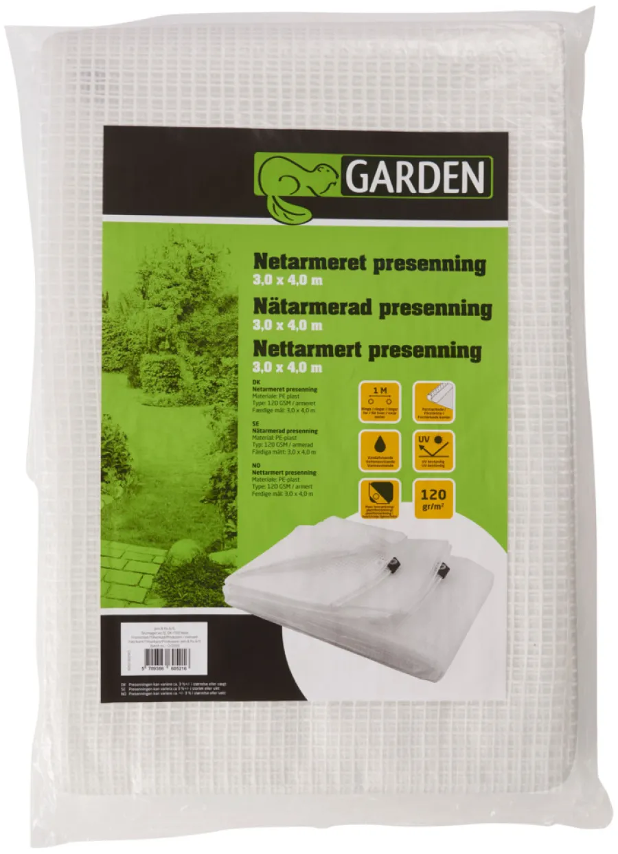 Best Garden Armert presenning 300 x 400 cm 12 m² - ® Klar