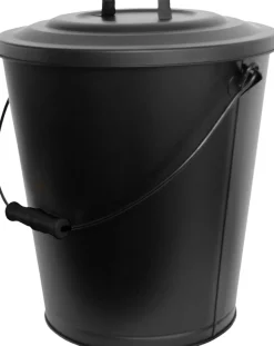 Glöd Askebøtte m/ lokk coated stål 26 liter