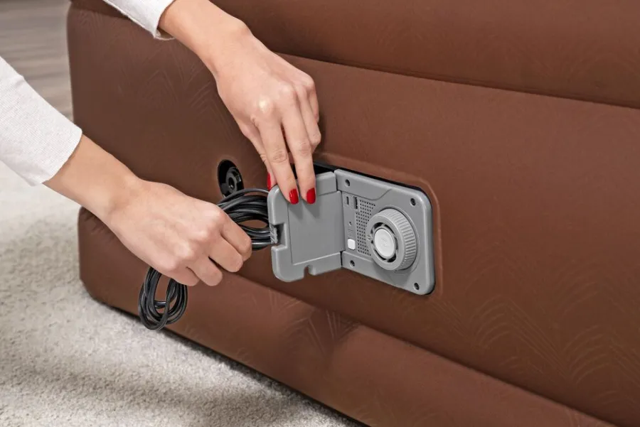 Clearance Bestway AlwayzAire Fortech luftmadrass 203 x 152 cm Brun med mønster