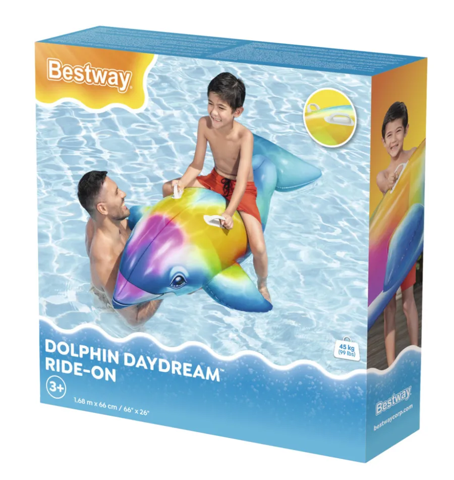 Sale Bestway Dolphin Daydream badeleke 168 x 66 cm Flerfarget