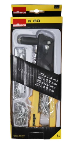 Clearance Millarco Blindnagletangsett m/80 stk. nagler