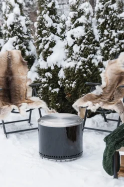 Hot LUNT Båltønne emaljert svart -