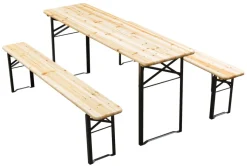Sale Bord-/benkesett sammenleggbart tre/metall