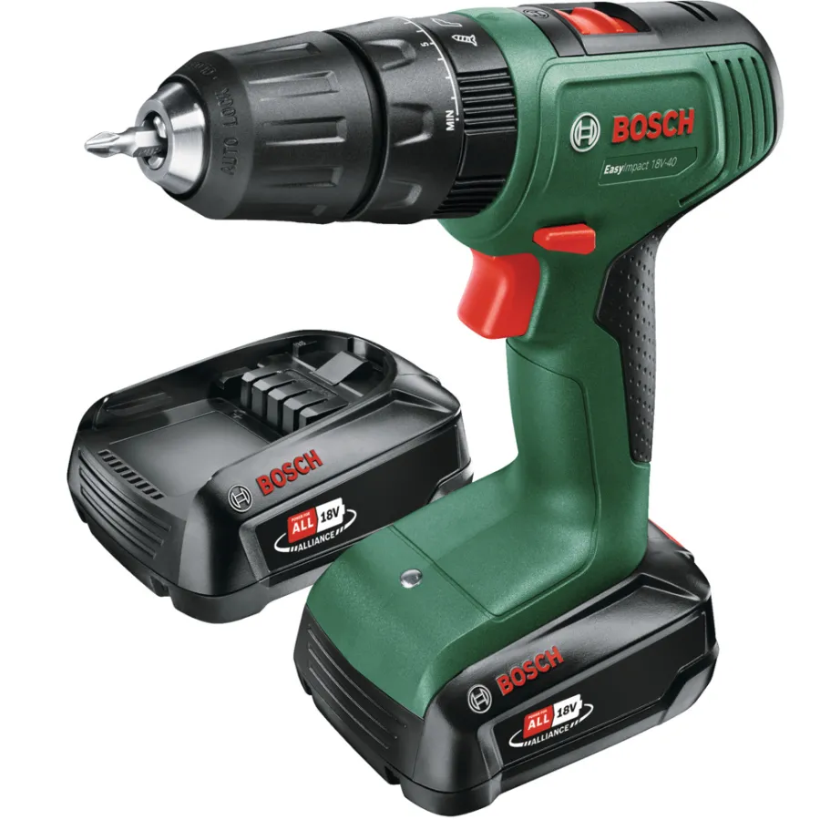 Hot Bosch EasyImpact 18V-40 batteridrevet slagboremaskin