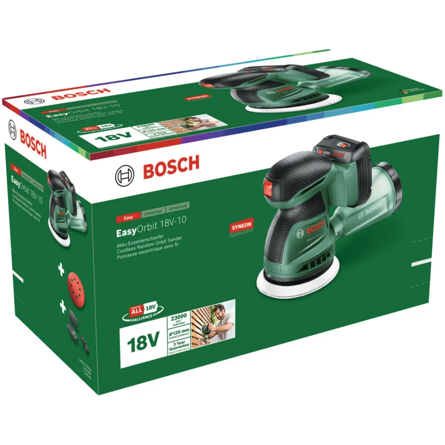 Clearance Bosch EasyOrbit 18V-10 batteridrevet eksentersliper