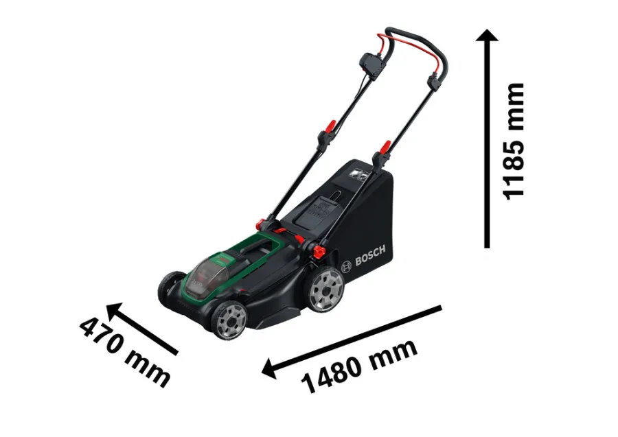 New Bosch Rotak 18V-43 batteridrevet gressklipper
