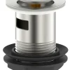 New REN Bunnventil Push pop-up 1 1/4" børstet stål -