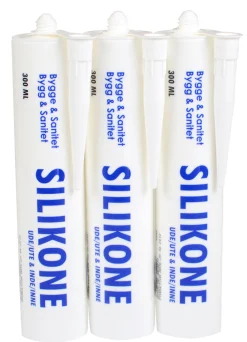 Online Bygg- & sanitærsilikon klar 3 x 300 ml