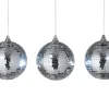 Online Stemning Discokule 3 x 6 LED hvitt lys Ø10 cm 3-pk.