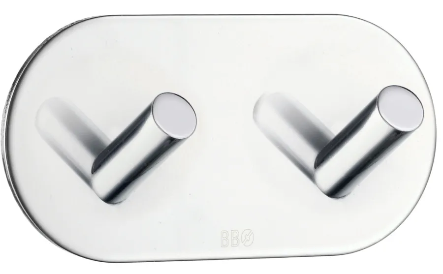 Sale Beslagsboden Dobbel krok selvklebende 96 mm - krom