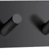Clearance Beslagsboden Dobbel krok selvklebende 90 mm - matt svart
