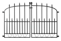Dobbel port svartlakkert stål 115,5 × 74,2 cm
