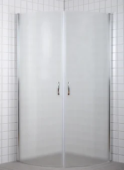 New Dusjhjørne m/buede dører i frostet glass 90 x 90 x 190 cm