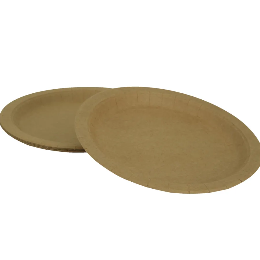 Clearance Engangstallerken i papir Ø23 cm 10 stk.
