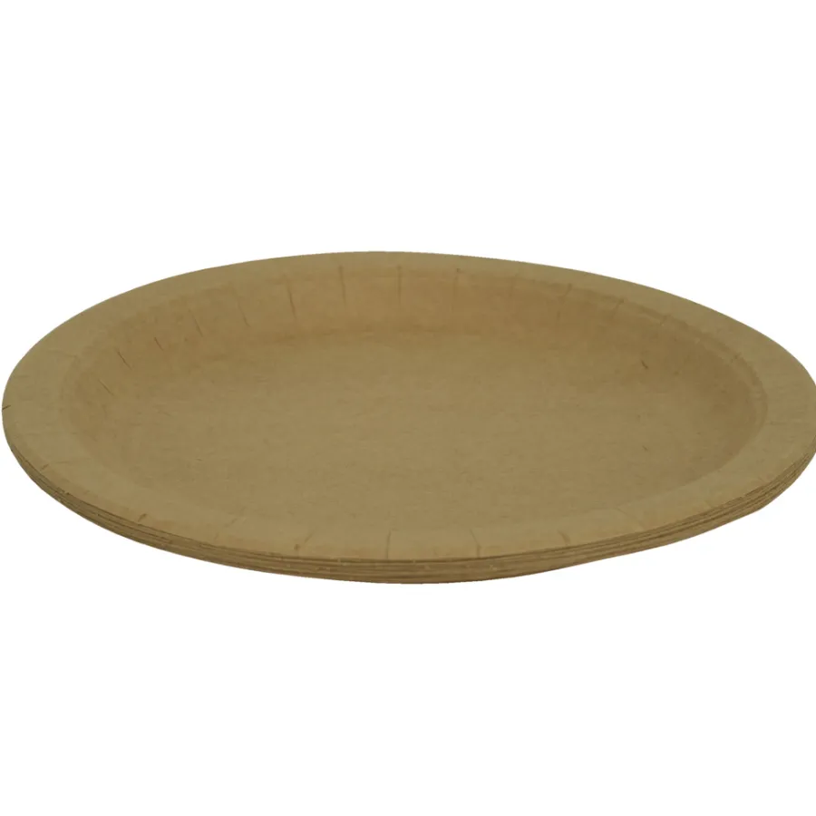 Clearance Engangstallerken i papir Ø23 cm 10 stk.