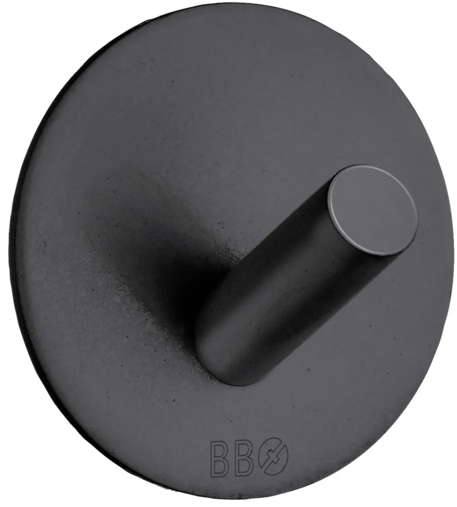 New Beslagsboden Enkel krok selvklebende Ø48mm - matt svart