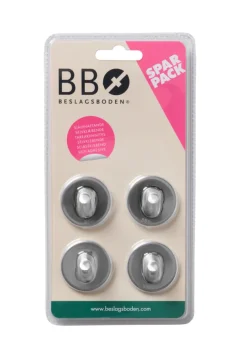 Hot Beslagsboden Enkel krok selvklebende Ø30 mm 4-pk. - krom