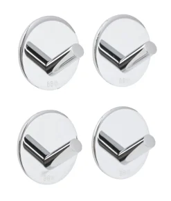 Hot Beslagsboden Enkel krok selvklebende Ø30 mm 4-pk. - krom