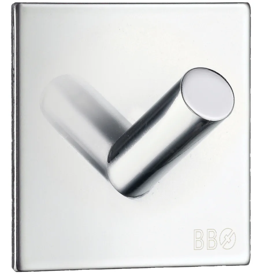 Outlet Beslagsboden Enkel krok selvklebende 45 x 45 mm - krom