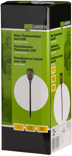 Garden Fakkel med solcelle Ø12 x H78 cm - ® Svart