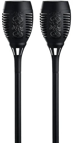 Sale Garden Fakler med solceller Ø9 x H58 cm 2-pk. - ® Svart