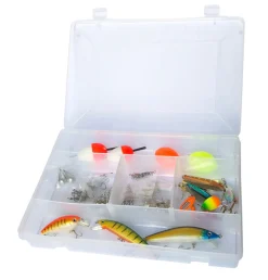 New Fiskeboks med fiskeutstyr 100 deler