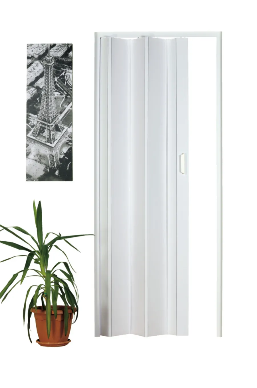 Sale Foldedør i hvit PVC
