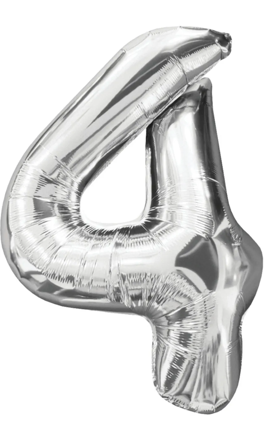 Discount Folieballong nummer 4 H60 cm sølv