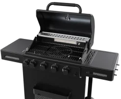 Best Grillexpert Gassgrill med 4 brennere og bakbrenner – Svart