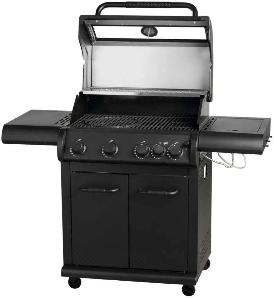 Clearance Grillexpert Gassgrill med 4 brennere og sidebrennere – Svart