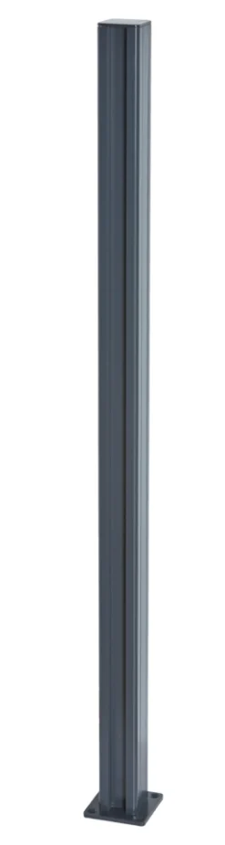 Discount Gjerdestolpe 5 x 5 x 95 cm svart RAL 7016 grå