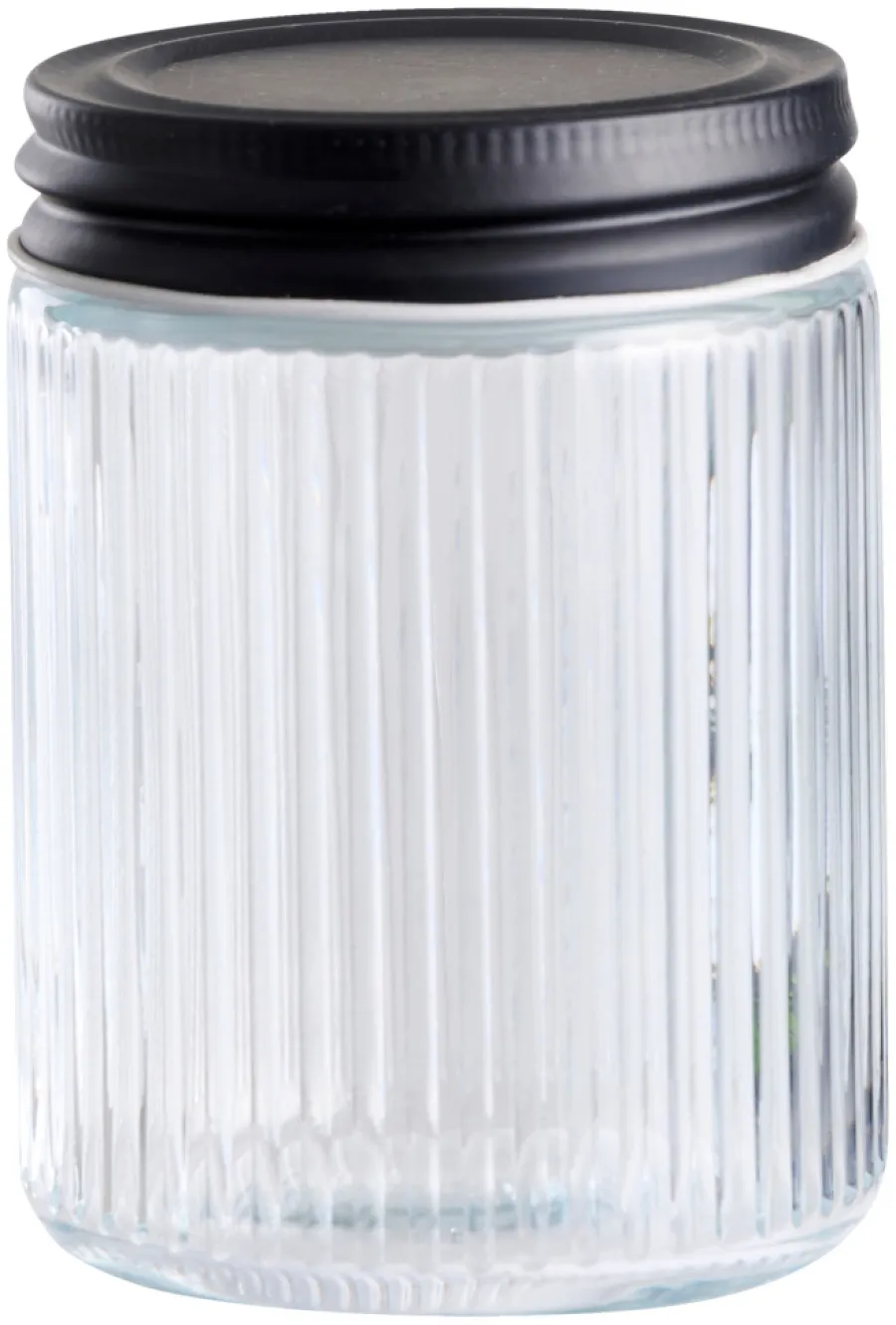 Hot DAY Glasskrukke riflet m/skrulokk 0,25 liter -