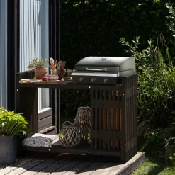 New Grillbord svart 123 x 57,5 x 93 cm