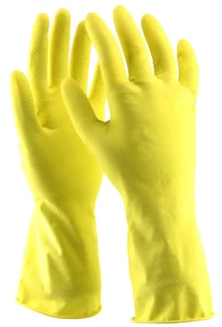 Clearance Safe-On Gummihansker gul L