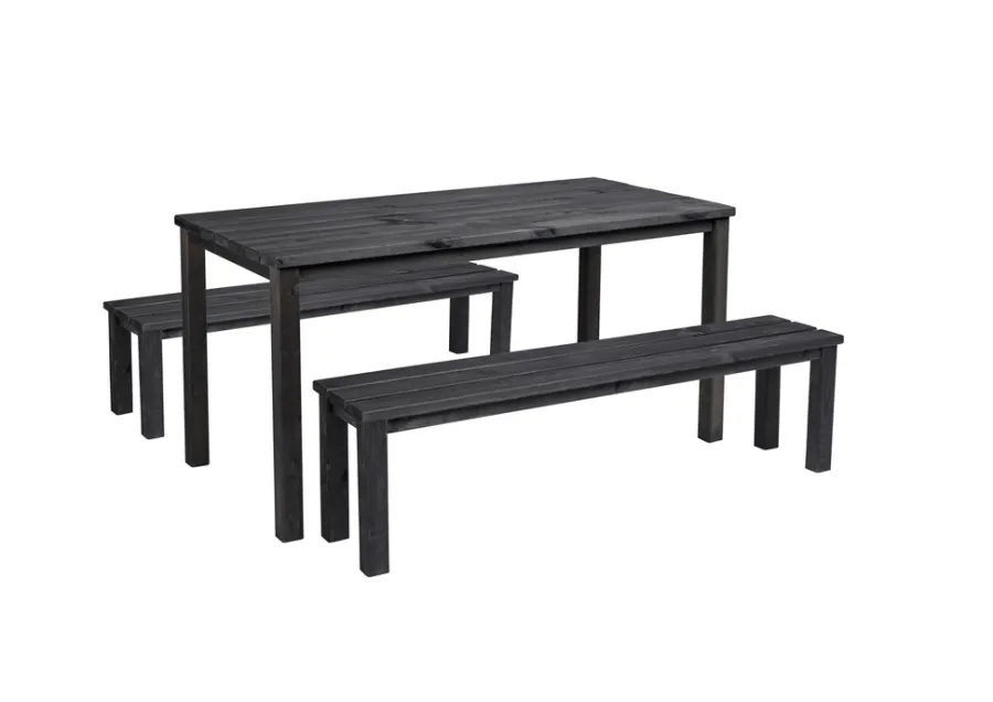 Online Hagebenk 150 x 33 x 42 cm i svart grunnmalt furutre