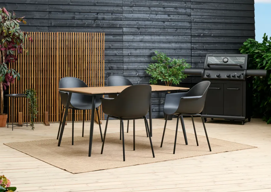 Clearance Sunlife Hagebord Beijing svart/teak 148 x 85 cm - ® Teak/svart