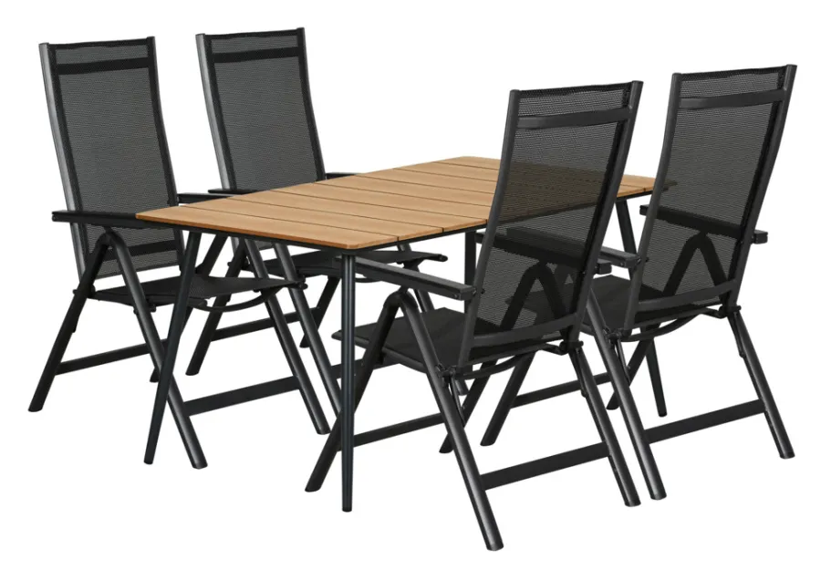 Clearance Sunlife Hagebord Beijing svart/teak 148 x 85 cm - ® Teak/svart