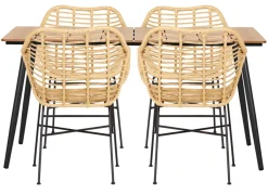 Clearance Sunlife Hagebord Beijing svart/teak 148 x 85 cm - ® Teak/svart