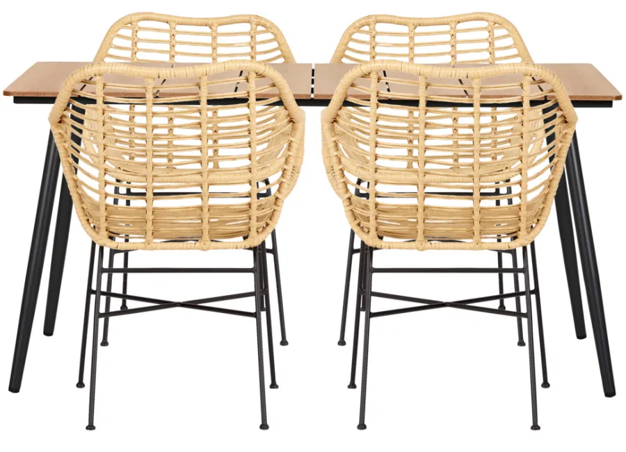 Clearance Sunlife Hagebord Beijing svart/teak 148 x 85 cm - ® Teak/svart