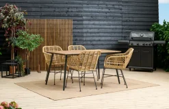 Clearance Sunlife Hagebord Beijing svart/teak 148 x 85 cm - ® Teak/svart
