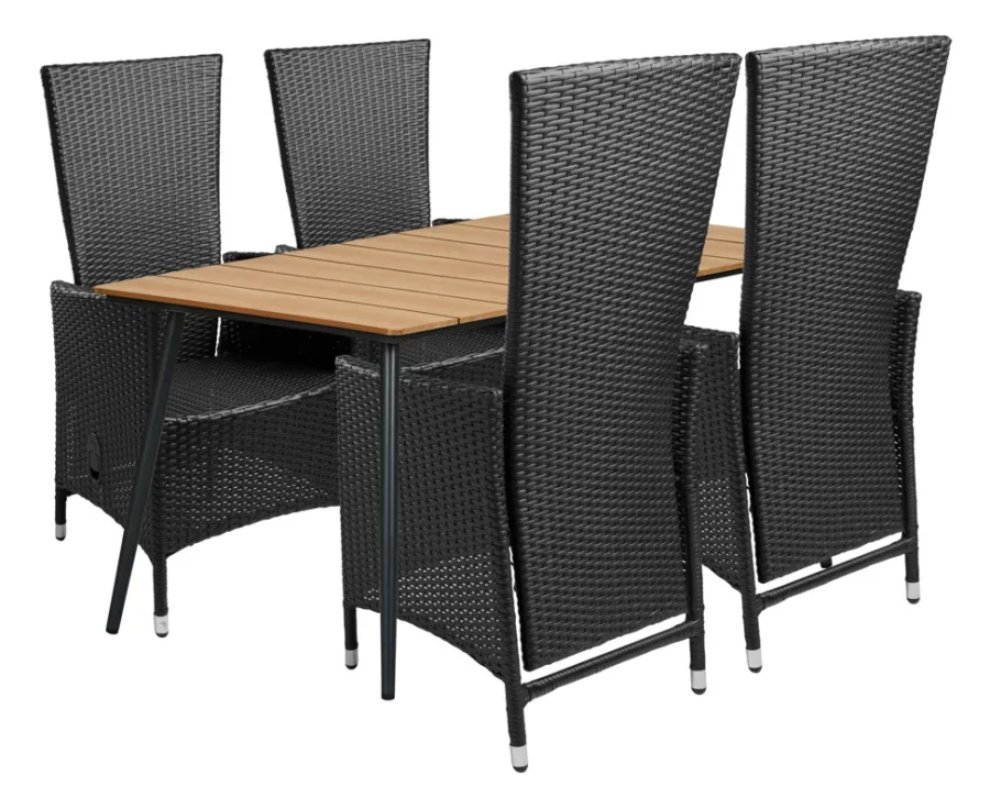 Clearance Sunlife Hagebord Beijing svart/teak 148 x 85 cm - ® Teak/svart