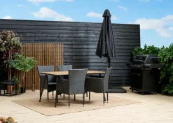 Clearance Sunlife Hagebord Beijing svart/teak 148 x 85 cm - ® Teak/svart