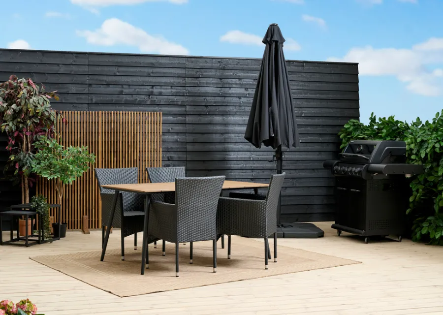 Clearance Sunlife Hagebord Beijing svart/teak 148 x 85 cm - ® Teak/svart