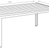 Best Sunlife Hagebord Havanna 205 x 90 cm i alu/nonwood - ®