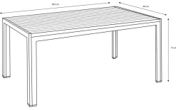 Best Sunlife Hagebord Havanna 205 x 90 cm i alu/nonwood - ®