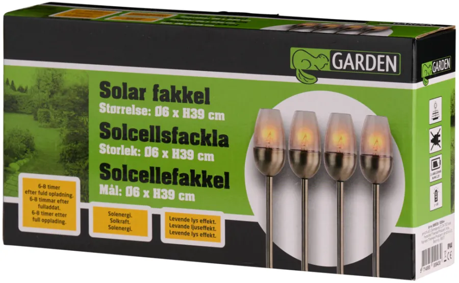 Online Garden Hagefakler med solceller 38 cm 4-pk. - ® Metallfarget