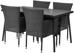 Online Sunlife Hagestol Bangkok i metall og svart polyrotting - ®