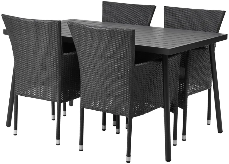 Online Sunlife Hagestol Bangkok i metall og svart polyrotting - ®