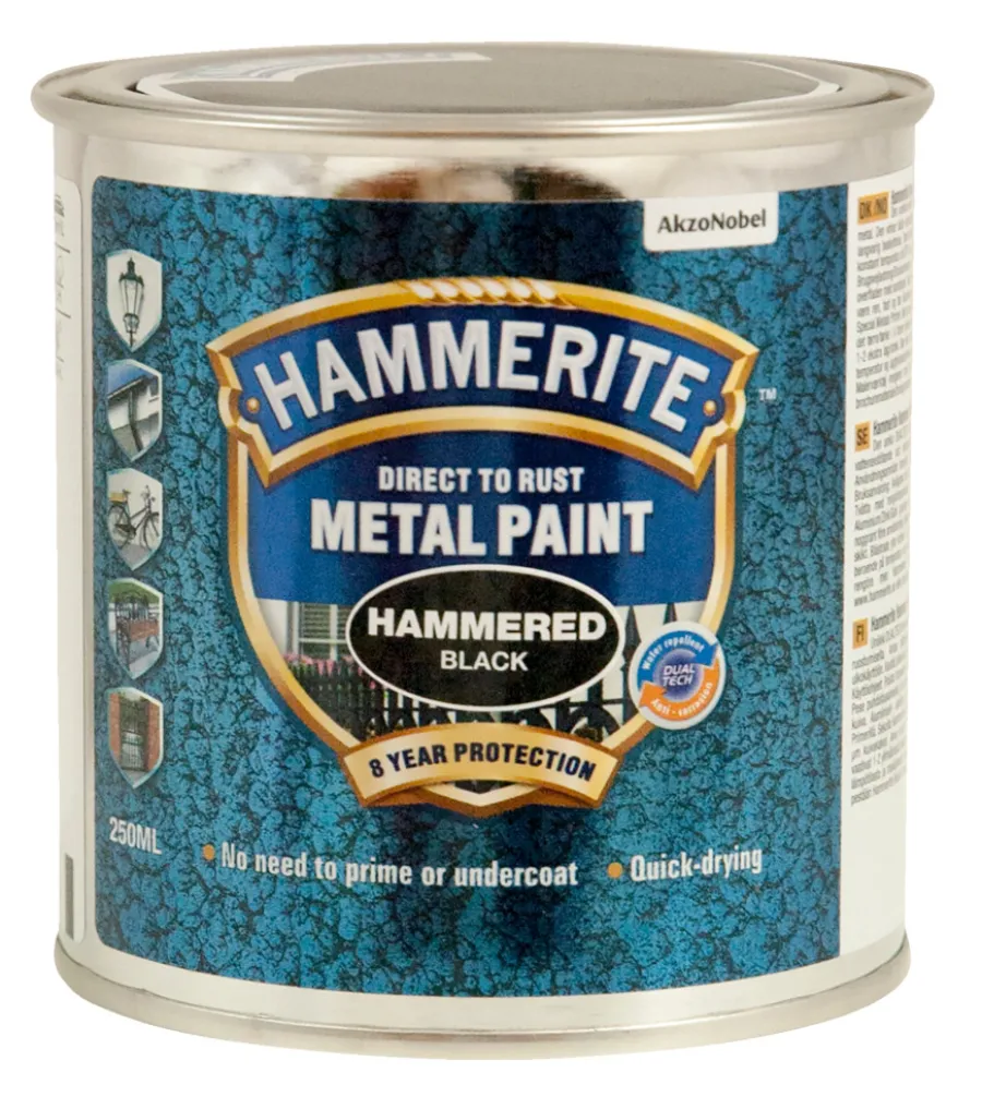 Sale Hammerite metallmaling hammereffekt 250 ml Svart